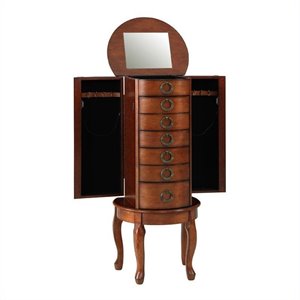 bowery hill jewelry armoire in woodland cherry