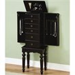Bowery Hill Ebony Jewelry Armoire in Distressed Ebony Black