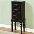 Bowery Hill Ebony Jewelry Armoire in Distressed Ebony Black
