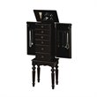 Bowery Hill Ebony Jewelry Armoire in Distressed Ebony Black