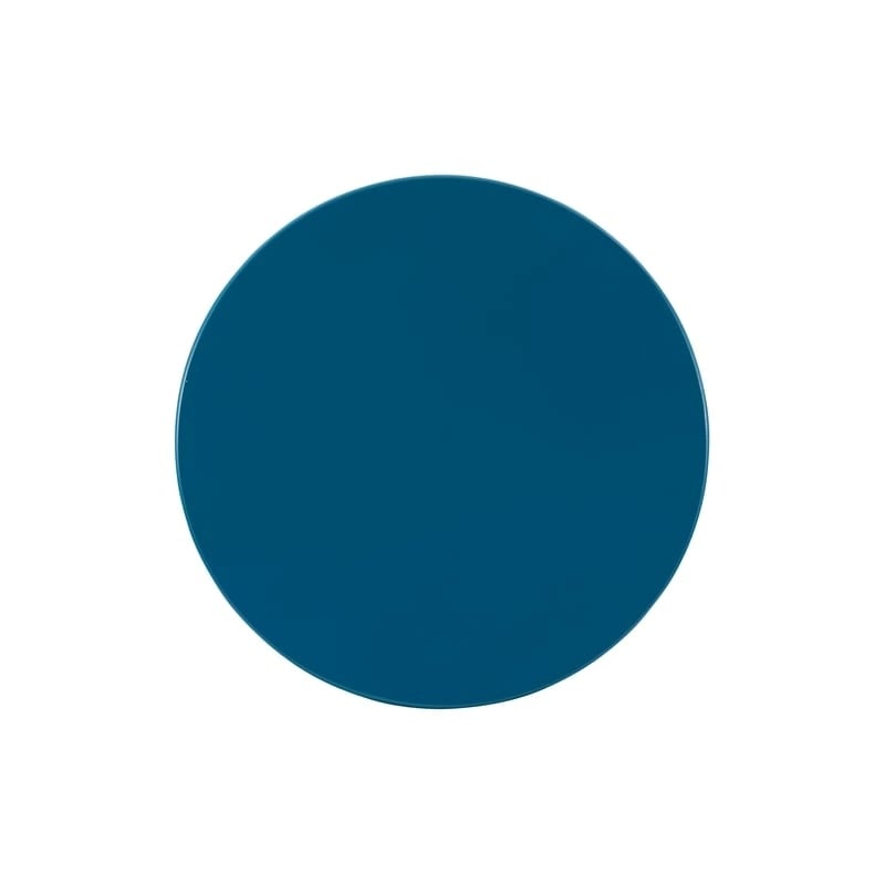 Bowery Hill Round Contemporary Wood End Table with Shelf in Blue