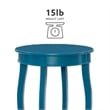 Bowery Hill Round Contemporary Wood End Table with Shelf in Blue
