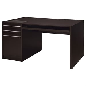 Bowery Hill Contemporary Wood Connect It Computer Desk in Cappuccino