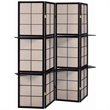 Bowery Hill 4 Panel 4 Shelf Room Divider in Tan and Cappuccino