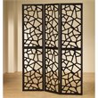 Bowery Hill 3 Panel Intricate Mosaic Room Divider in Black