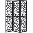 Bowery Hill 3 Panel Intricate Mosaic Room Divider in Black
