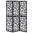 Bowery Hill 3 Panel Contemporary Wood Intricate Mosaic Room Divider in Black