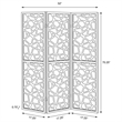 Bowery Hill 3 Panel Contemporary Wood Intricate Mosaic Room Divider in Black