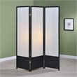 Bowery Hill 3 Panel Translucent Room Divider in Black and White