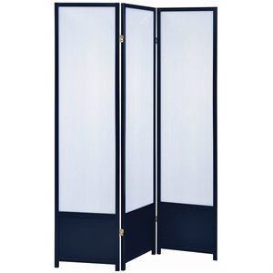 bowery hill 3 panel translucent room divider in black and white