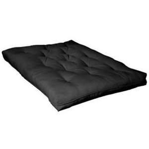 bowery hill deluxe fiber foam futon mattress in black