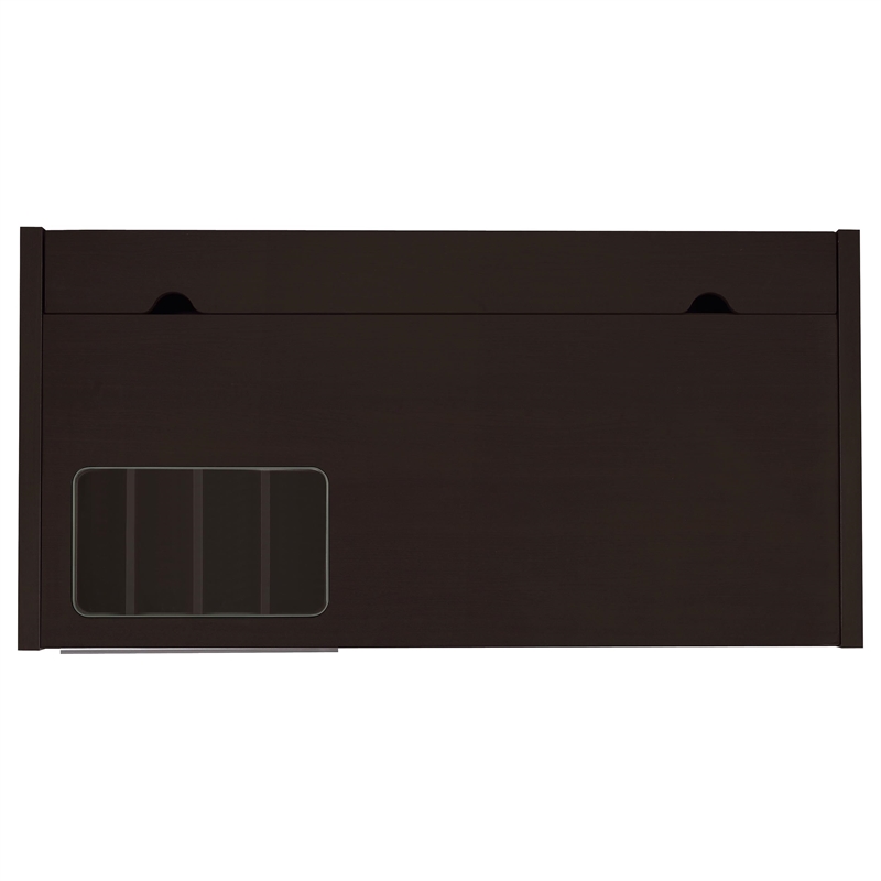 Bowery Hill Contemporary Wood Computer Desk with Charging Station in Cappuccino