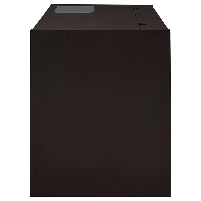 Bowery Hill Contemporary Wood Computer Desk with Charging Station in Cappuccino