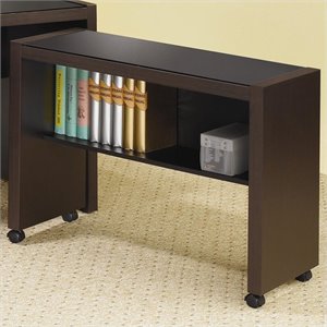 bowery hill mobile desk return in cappuccino and black