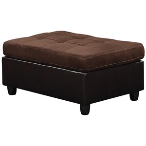bowery hill faux leather ottoman in chocolate