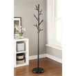 Bowery Hill Contemporary Round Base Coat Rack in Black
