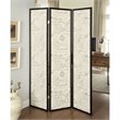 Bowery Hill 3 Panel French Script Room Divider in Black and Brass