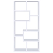 Bowery Hill Engineered Wood Asymmetrical 8-Shelves Bookcase in White