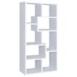 Bowery Hill Engineered Wood Asymmetrical 8-Shelves Bookcase in White