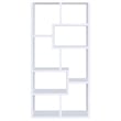 Bowery Hill Engineered Wood Asymmetrical 8-Shelves Bookcase in White
