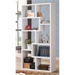 Bowery Hill Engineered Wood Asymmetrical 8-Shelves Bookcase in White