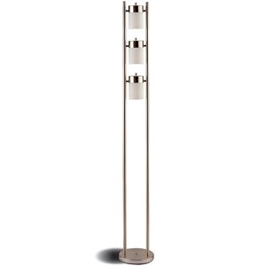 bowery hill 3 swivel light floor lamp in silver and frosted