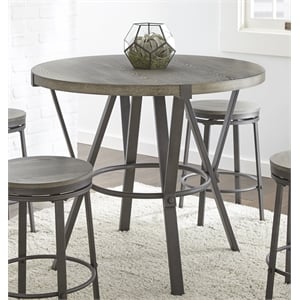 Bowery Hill Round Counter Height Dining Table in Gray