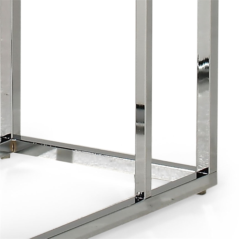 Bowery Hill Transitional Metal/Wood Chairside End Table in Brown