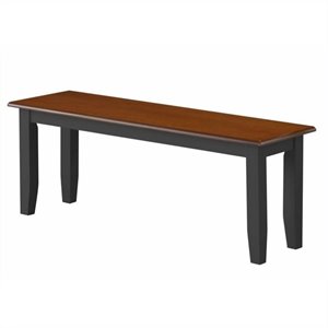 Bowery Hill 18&quot Backless Farmhouse Wood Bench in Black/Cherry