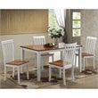 Bowery Hill 5-Piece Farmhouse Wood Dining Set in Cream/Honey Oak