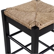 Bowery Hill Solid Hardwood Black Counter Stool Square Backless Hand-Woven Rush Seat 24.5