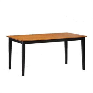 Bowery Hill 36&quot x 60&quot Transitional Wood Dining Table in Black