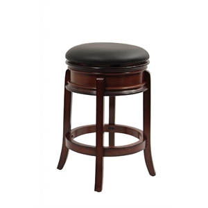 Bowery Hill 25&quot Contemporary Wood Swivel Counter Stool in Brandy Brown/Black
