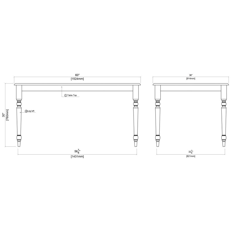 Bowery Hill Farmhouse 5 Piece in White and Natural