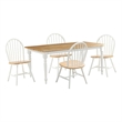 Bowery Hill Farmhouse 5 Piece in White and Natural