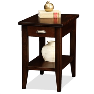 Bowery Hill Traditional Wood End Table with Storage Drawer in Chocolate