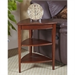 Bowery Hill Solid Wood Shield Tier Corner Table in Glazed Auburn Finish