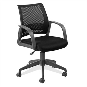 bowery hill mesh back adjustable height office chair in black