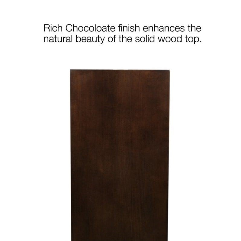 Bowery Hill Chairside-Recliner Wood End Table in a Chocolate Oak Finish
