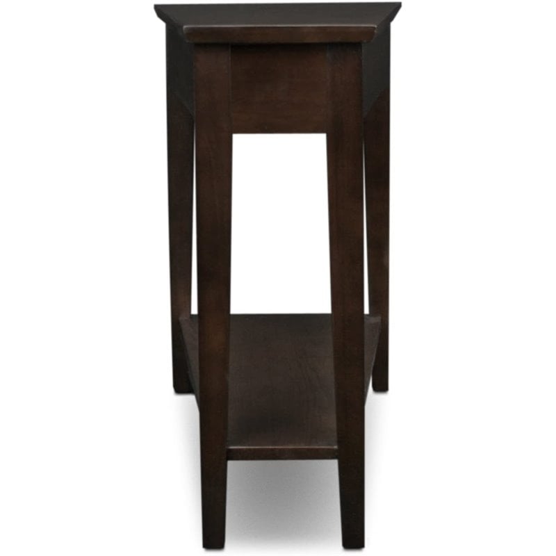 Bowery Hill Recliner Wood Wedge Table in a Chocolate Oak Finish