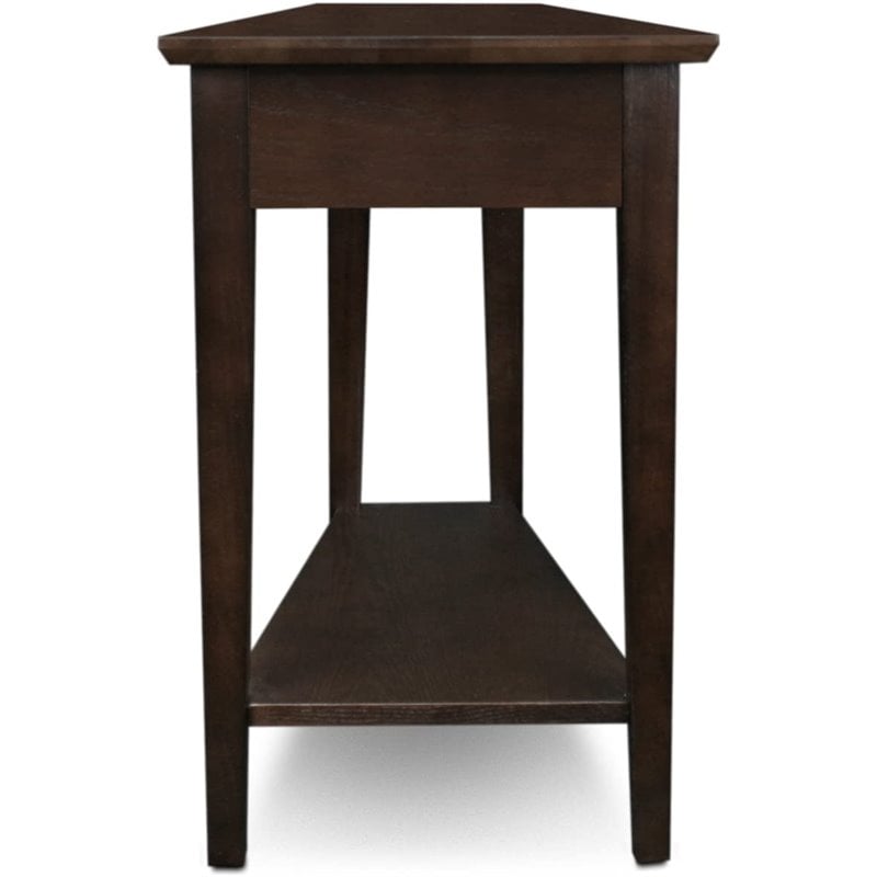 Bowery Hill Recliner Wood Wedge Table in a Chocolate Oak Finish