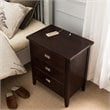 Bowery Hill Solid Hardwood Chocolate Cherry Nightstand Rectangular Flush Mounted USB Outlets 28
