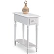 Bowery Hill End Table with Shelf in Orchid White