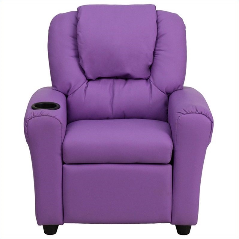 Bowery Hill Contemporary Vinyl Recliner in Lavender Purple