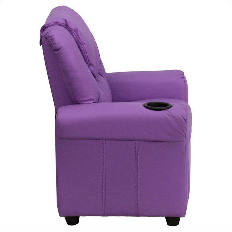 Bowery Hill Contemporary Vinyl Recliner in Lavender Purple