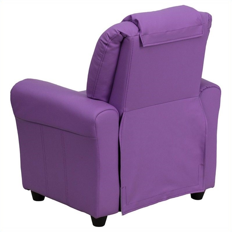 Bowery Hill Contemporary Vinyl Recliner in Lavender Purple