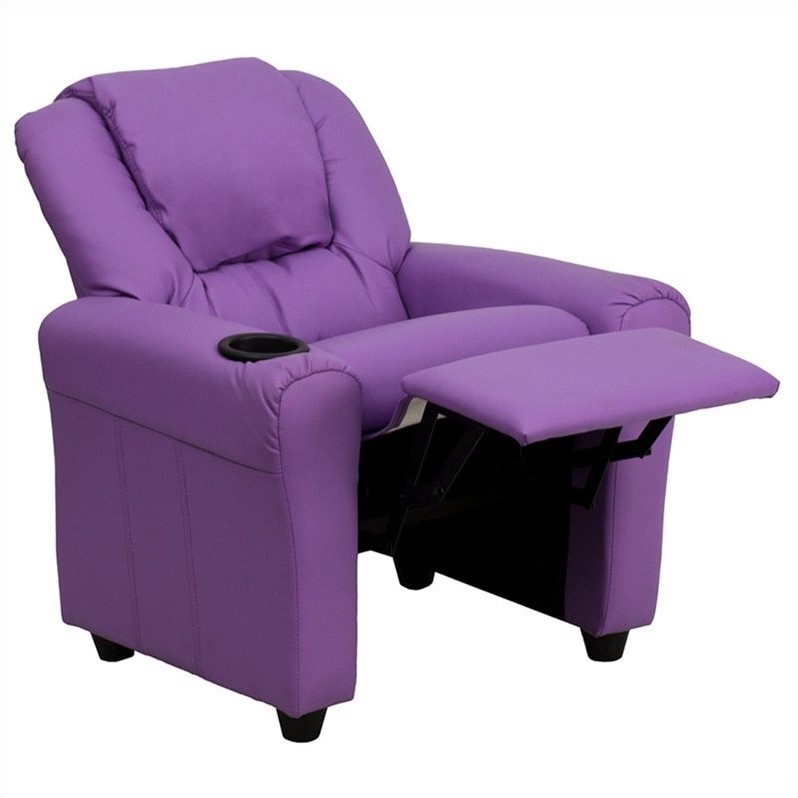 Bowery Hill Contemporary Vinyl Recliner in Lavender Purple