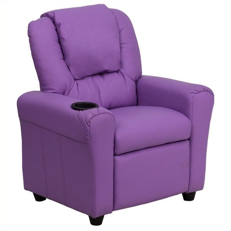 Bowery Hill Contemporary Vinyl Recliner in Lavender Purple