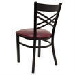 Bowery Hill Black Back Metal Dining Chair in Burgundy