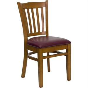 bowery hill dining chair in cherry with burgundy seat